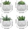 4-Pack Artificial Succulent Plants in Ceramic Pots – Realistic Mini Faux Green Plants for Desk, Bedroom, Bathroom, Office & Shelf Home Decor (Women’s Room Aesthetic Decor Set)